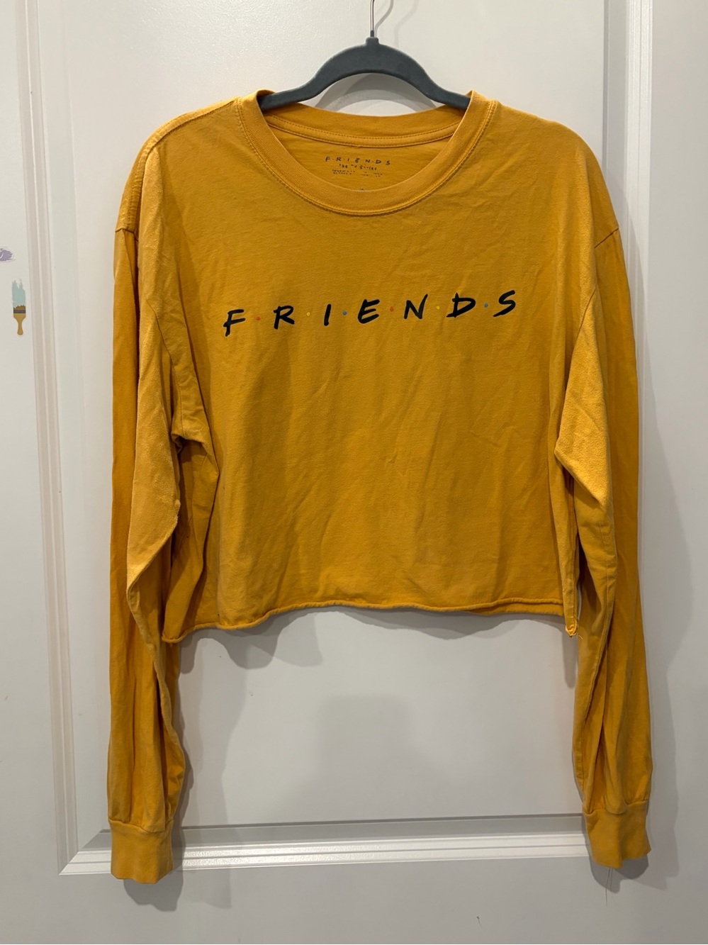FRIENDS Mustard Cropped Long-Sleeve Tee